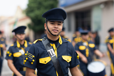 Matamoros, Tamaulipas, Mexico - November 20, 2018: The November 20 Parade, Marching Band with...