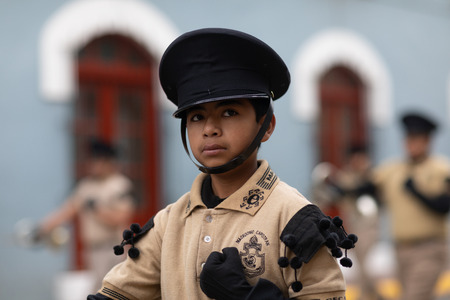 Matamoros, Tamaulipas, Mexico - November 20, 2018: The November 20 Parade, Marching Band with...