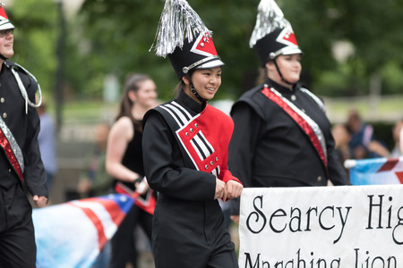 Washington, D.C., USA - May 28, 2018: The National Memorial Day Parade, The Searcy High School...