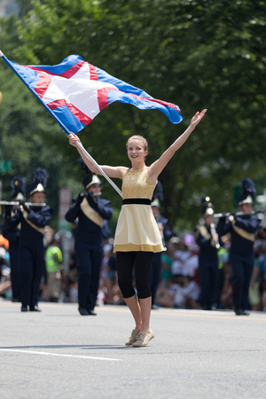 Washington, D.C., USA - July 4, 2018, The National Independence Day Parade, The Bald Eagle Area Marching Band, from Wingate, Pennsylvaniaのeditorial素材