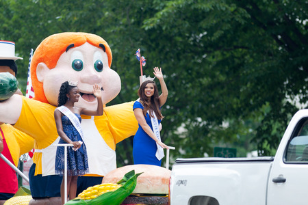 Washington, D.C., USA - July 4, 2018, The National Independence Day Parade, group of beauty queens...