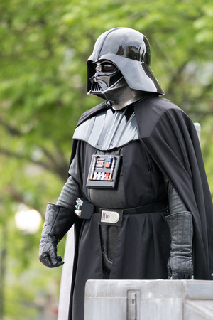 Louisville, Kentucky, USA - May 03, 2018: The Pegasus Parade, Members of the Vader's Fist, 501st legion, wearing star wars costumes, going down W Broadwayのeditorial素材