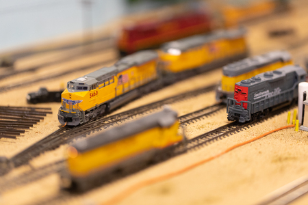 Indianapolis, Indiana, USA - February 3, 2019: The Great Train Show, Train Models, railroads and scenery displays at the Indiana State Fairgroundsのeditorial素材