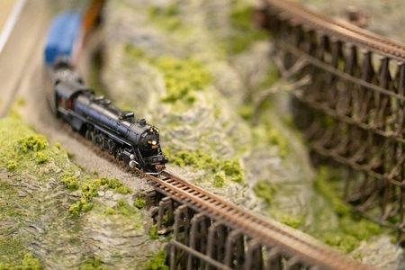 Indianapolis, Indiana, USA - February 3, 2019: The Great Train Show, Train Models, railroads and...