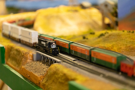 Indianapolis, Indiana, USA - February 3, 2019: The Great Train Show, Train Models, railroads and...