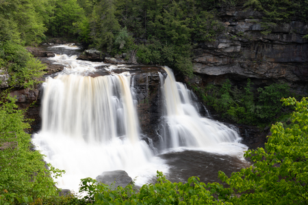 The Blackwater Falls during summer, located in West Virginia, United States of Americaの写真素材