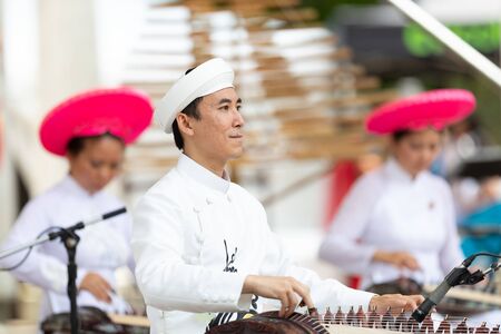 Columbus, Ohio, USA - May 26, 2019: Columbus Asian Festival, Franklin Park, Vietnamese man wearing...