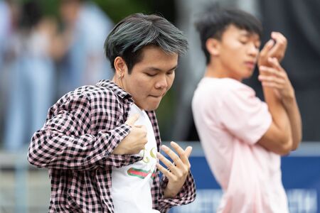 Grand Rapids, Michigan, USA - June 15, 2019: Young Men and Women, performing modern K-POP dance during the asian festival at Rosa Parkのeditorial素材