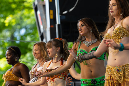 St. Louis, Missouri, USA - August 24, 2019: Festival of Nations, Tower Grove Park, Members of the...