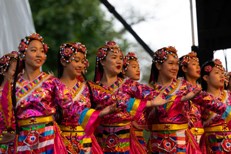 St. Louis, Missouri, USA - August 25, 2019: Festival of Nations, Tower Grove Park, Members of the...