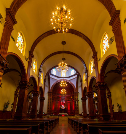 Interior of a Church in the city Victoria, Tamaulipas State, Mexicoのeditorial素材