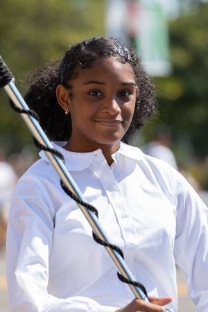 Washington DC, USA - September 21, 2019: The Fiesta DC, Members of the First Panamanian Marching...