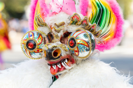 Washington DC, USA - September 21, 2019: The Fiesta DC, bolivian dancers performing the Dance  La...