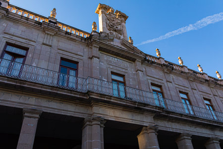 Palacio Municipal building, colonial architecture in the city of Aguascalientes, Aguascalientes state, Mexicoの写真素材