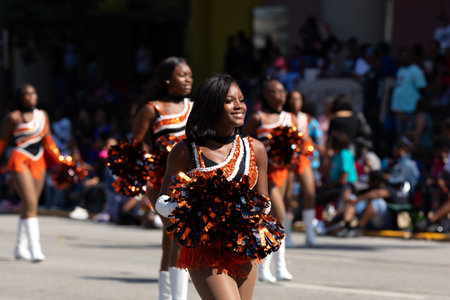 Indianapolis, Indiana, USA - September 28, 2019: The Circle City Classic Parade, Members of Benton...