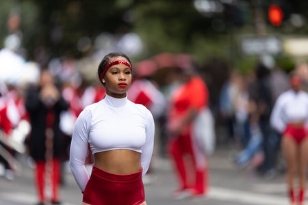 New Orleans, Louisiana, USA - November 30, 2019: Bayou Classic Parade, Members of Abramson SCI...