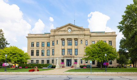Auburn, Indiana, USA - August 21, 2021: The De Kalb County Courthouse