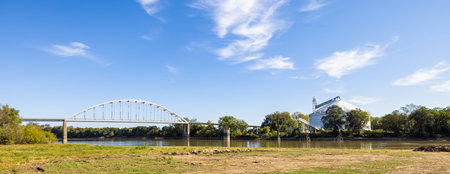 Des Arc, Arkansas, USA - October 18, 2021: The AR-38 bridge over the White Riverのeditorial素材