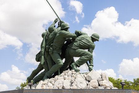 Harlingen, Texas, USA - June 24, 2021: The Iwo jima War Memorial at the Marine Academyのeditorial素材