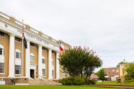 Livingston, Texas, USA - June 28, 2021: The Polk County Courthouseのeditorial素材