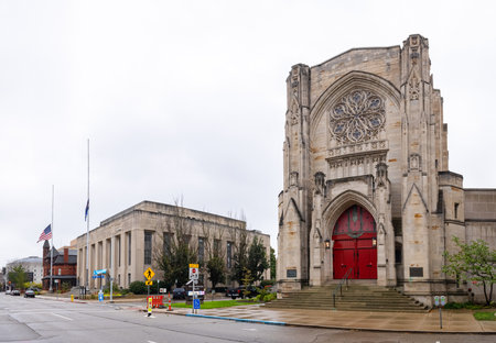 Kalamazoo, Michigan, USA - October 21, 2021: The First Presbyterian Church