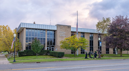 West Branch, Michigan, USA - October 23, 2021: Ogemaw County Administration Buildingのeditorial素材