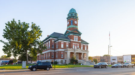 Lawrenceville, Illinois, USA - September 28, 2021: The Historic Lawrence County Courthouseのeditorial素材