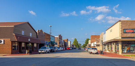 Metropolis, Illinois, USA - August 24, 2021: The old business district along Market Streetのeditorial素材