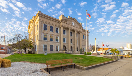 Olney, Illinois, USA - October 1, 2021: The Richland County Courthouseのeditorial素材
