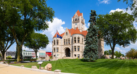 Rochester, Indiana, USA - August 22, 2021: The Fulton County Courthouse