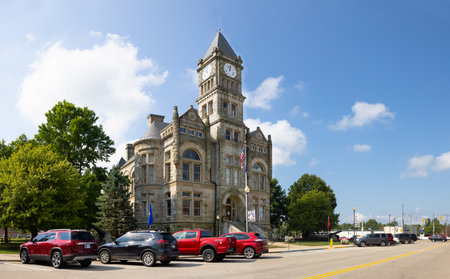 Liberty, Indiana, USA - August 20, 2021: The Union County Courthouseのeditorial素材