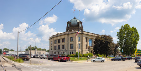 Spencer, Indiana, USA - August 20, 2021: The Owen County Courthouseのeditorial素材