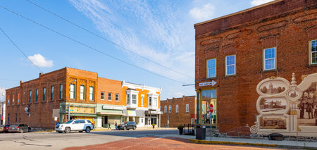 LaGrange, Indiana, USA - August 21, 2021: The business district on Detroit streetのeditorial素材