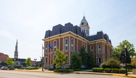 Winchester, Indiana, USA - August 21, 2021: The  Randolph County Courthouse
