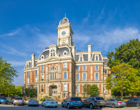 Noblesville, Indiana, USA - August 21, 2021: The Hamilton County Courthouseのeditorial素材