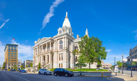 Lafayette, Indiana, USA - August 23, 2021: The Tippecanoe County Courthouseのeditorial素材