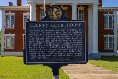 Lumpkin, Georgia, USA - April 19, 2022: Plaque tells the history of the County Courthouseのeditorial素材