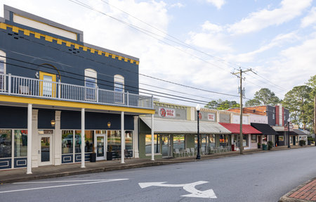 Colquitt, Georgia, USA - April 17, 2022: The old business district on First Streetのeditorial素材