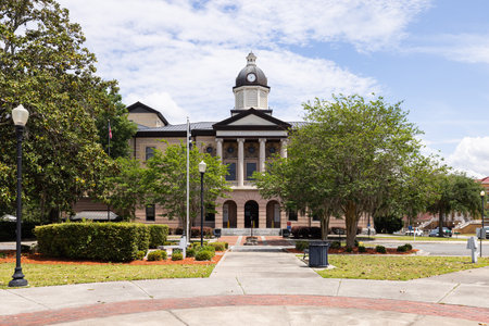 Lake City, Florida, USA - April 16, 2022: The Columbia County Courthouseのeditorial素材