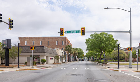 Valdosta, Georgia, USA - April 16, 2022: The old business district on Hill Avenue