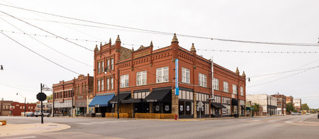 Okmulgee, Oklahoma, USA - October 16, 2022: The old business district on 6th Street and Morton Avenueのeditorial素材