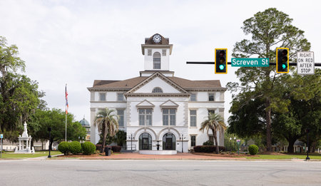 Quitman, Georgia, USA - April 16, 2022: The Brooks County Courthouseのeditorial素材