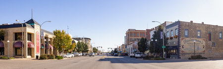 Winfield, Kansas, USA - October 18, 2022: The old business district on Main Streetのeditorial素材