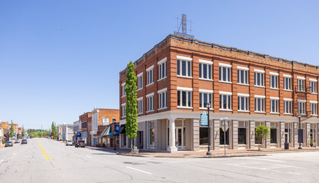 Hawkinsville, Georgia, USA - April 19, 2022: The old business district on Commerce Streetのeditorial素材