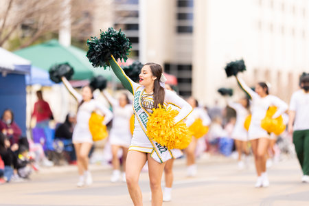 Laredo, Texas, USA - February 19, 2022: The Anheuser-Busch Washingtonâ€™s Birthday Parade, The...