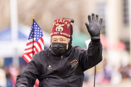 Laredo, Texas, USA - February 19, 2022: The Anheuser-Busch Washingtonâ€™s Birthday Parade,...