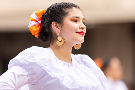 Brownsville, Texas, USA - February 26, 2022: Charro Days Grand International Parade, Members of the Charles Stillman Middle School Band performing at the parade