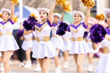 Laredo, Texas, USA - February 19, 2022: The Anheuser-Busch Washingtonâ€™s Birthday Parade, The...
