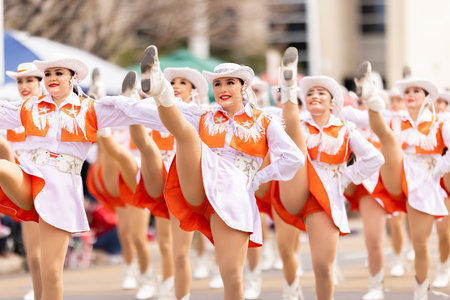 Laredo, Texas, USA - February 19, 2022: The Anheuser-Busch Washingtonâ€™s Birthday Parade, The...