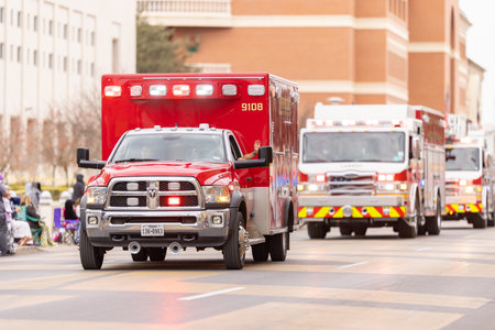 Laredo, Texas, USA - February 19, 2022: The Anheuser-Busch Washingtonâs Birthday Parade, Dodge Ram in service of the Laredo Fire Dept.のeditorial素材